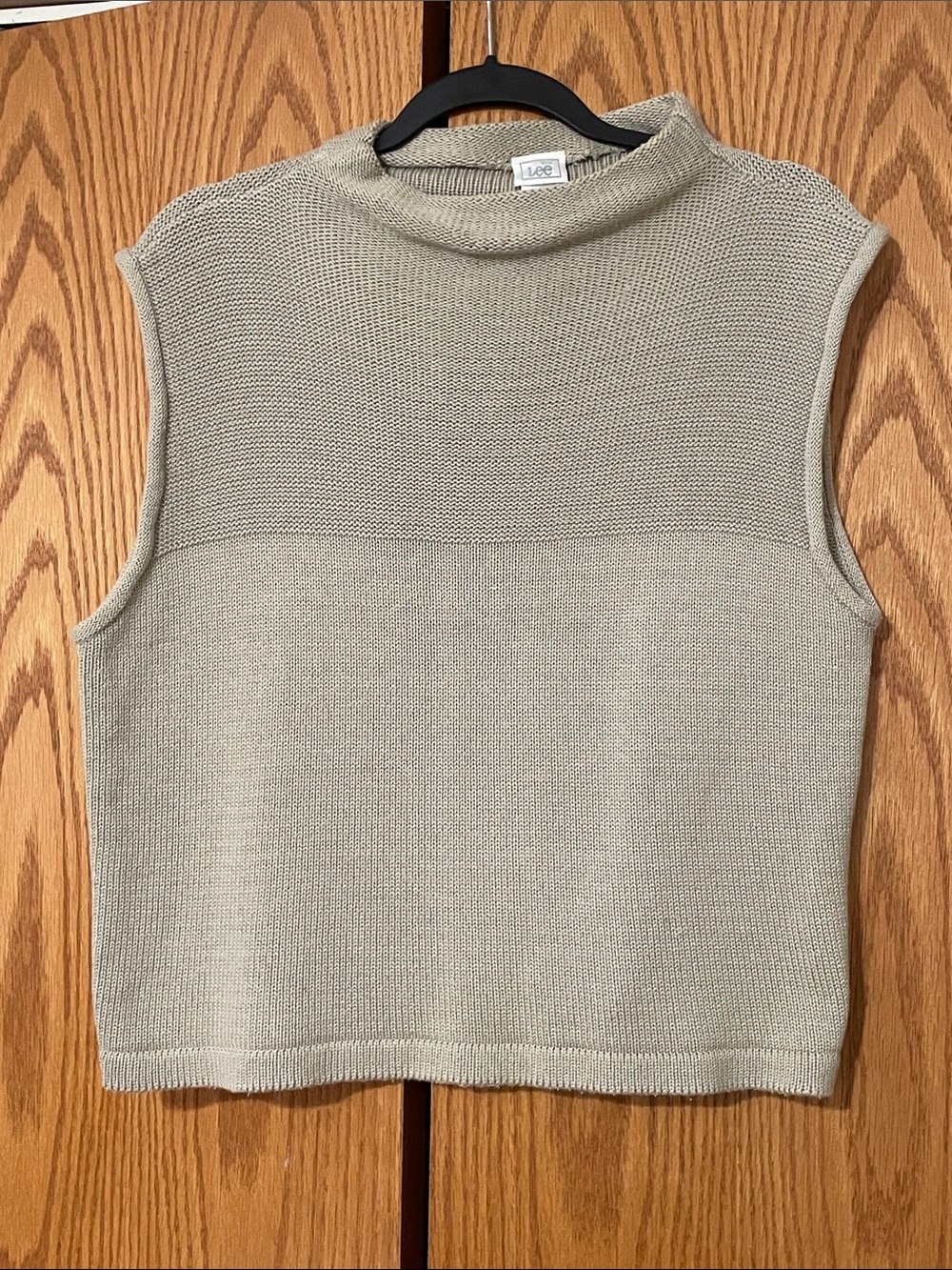 Lee Sleeveless Cowl Neck Knit Tank in Light Taupe